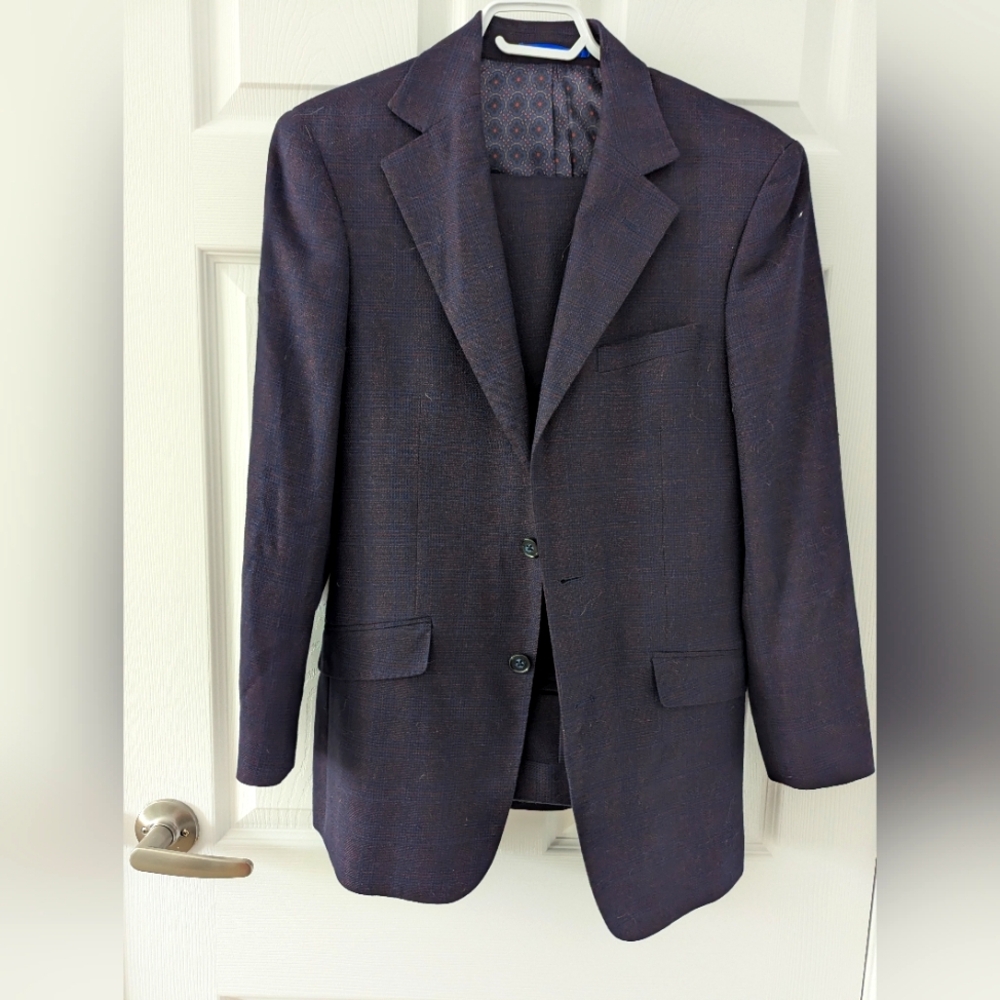 Purple Check Suit - 36R